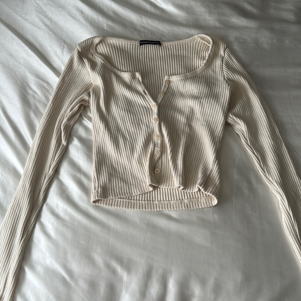 brandy melville cream long sleeve top